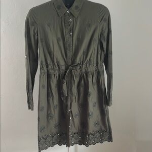 Diane Von Furstenberg Green Long Sleeve Dress